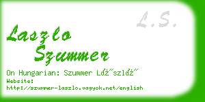 laszlo szummer business card